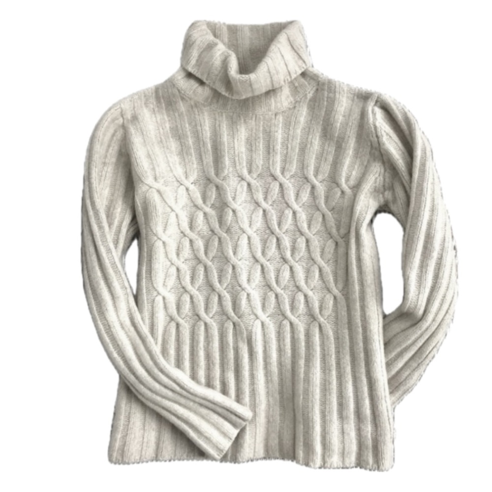 IRISH Cashmere / Wool Knit Sweater in Soft Ivory • Size S